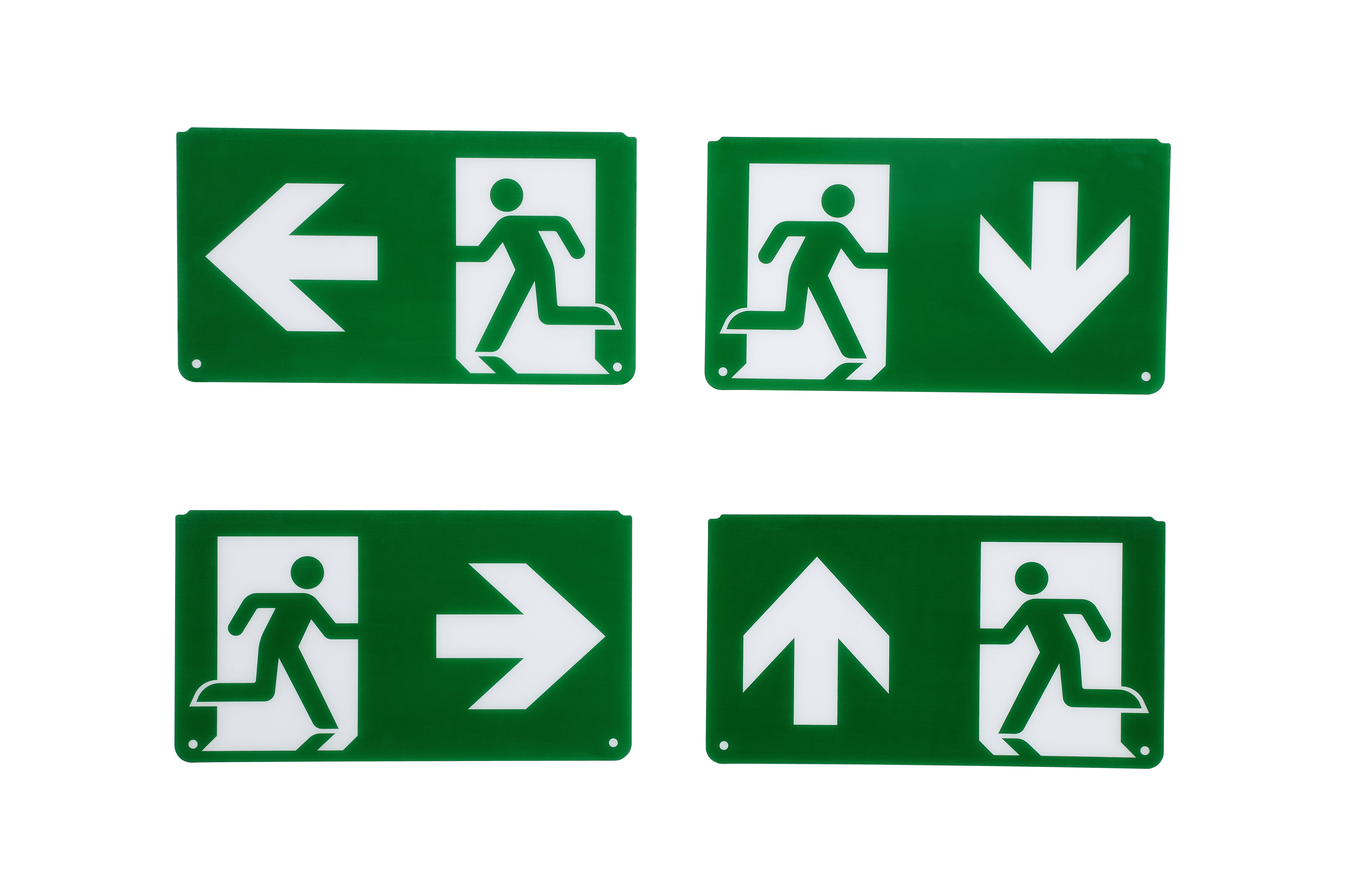 Vsafety Cartello Uscita Di Sicurezza Con Freccia Sinistra 450x150 Mm: In Plastica Rigida 2 Mm, Norme EN ISO 7010
